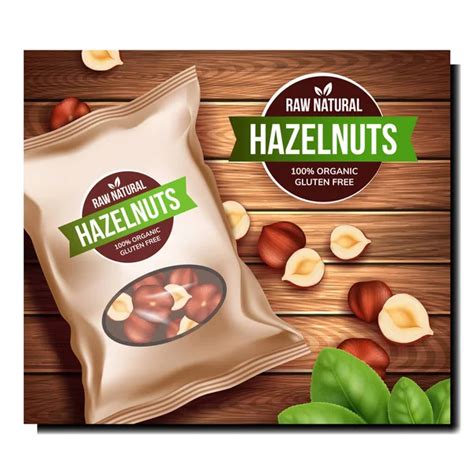 Almonds Snack Creative Promotion Banner Vector Stock Vector By