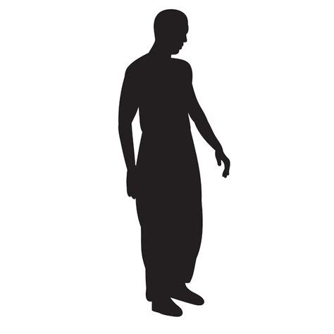 Silhouette D Un Homme Debout Vecteur Premium