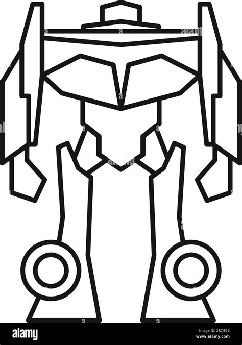 Fear Robot Transformer Icon Outline Fear Robot Transformer Vector Icon For Web Design Isolated