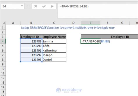 How To Convert Multiple Rows To Single Row In Excel Easiest 5 Methods