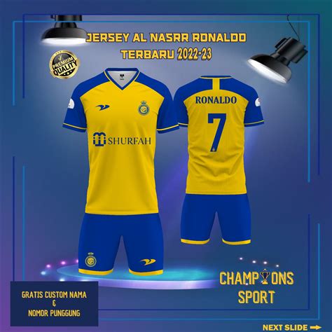 Jual Stelan Jersey Al Nassr Home Ronaldoterbaru Liga Arab 2022 2023 Bahan Dryfit And Full