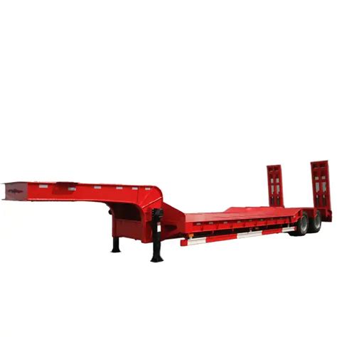 Factory Price Three Axles 60t Low Bed Flatbed Lowboy Semi Trailer With