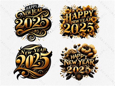 Happy New Year 2025 Clipart Graphic by CelebrationsBoxs · Creative Fabrica