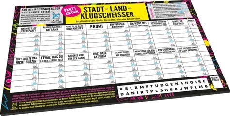 Stadt Land Klugscheisser Spielblock Party Ab 12 99 2025