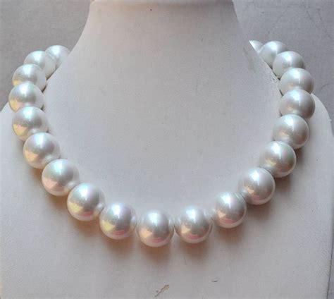 Big Pearl Necklace 20 Mm White Pearl Necklace Faux Pearl Necklace