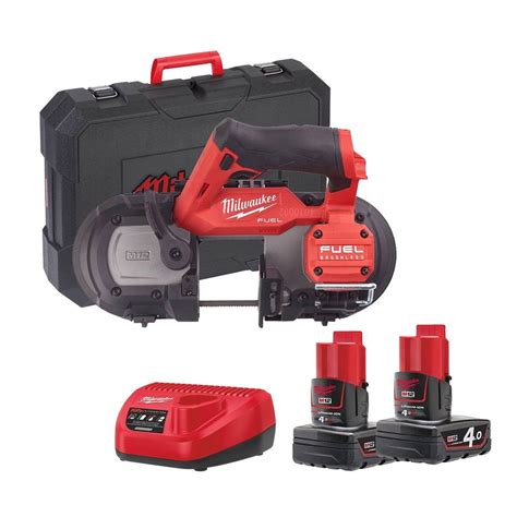 Milwaukee M12 FUEL FBS64 402C 12v Sub Compact Brushless Bandsaw Inc 2x