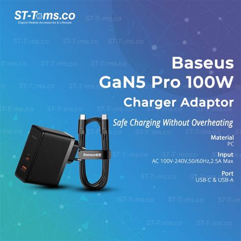 Jual Baseus GaN5 Pro 100W Fast Charger C U 100W Charger Adaptor CCGP