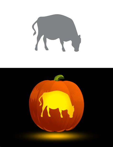 Printable Cow Pumpkin Stencil