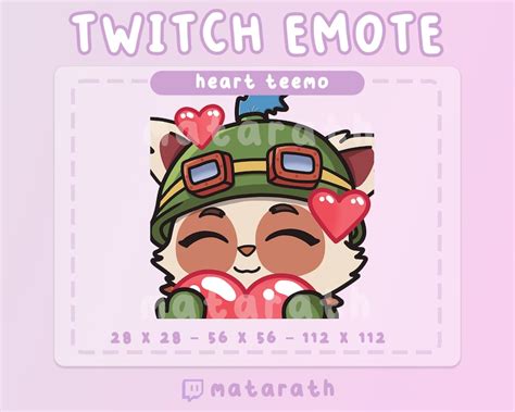 Twitch Emote League Of Legends Teemo Emote Heart Love Etsy Denmark