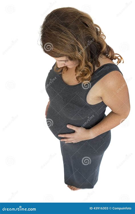 Femme Enceinte Avec Des Mains Sur Son Ventre Image Stock Image Du