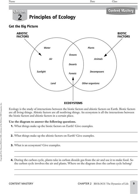 40 Principles Of Ecology Worksheet Answers Worksheet Master