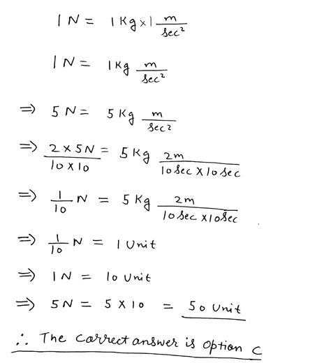 In A New System Of Units Unit Of Mass Is 5 Kg Unit Of Length In 2 M And Unit Of Time Is 10