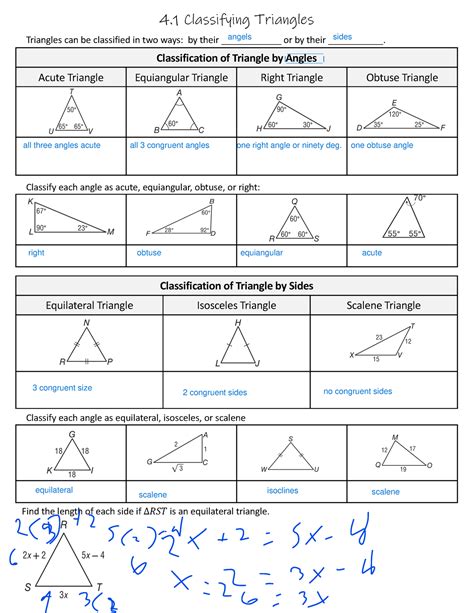 4 Homework 4 Classifying Triangles Triangles Can Be Classified