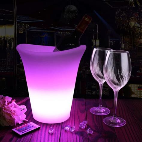 Long Life Rgb Color Illuminated Champagne Led Furniture Ice Bucket Eco