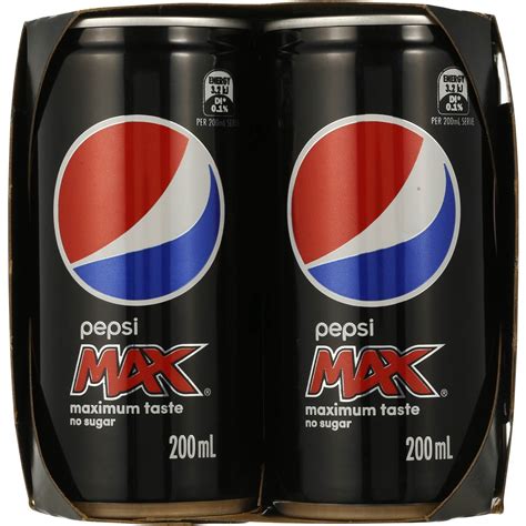 Pepsi Max Mini Cans 6x200ml Woolworths