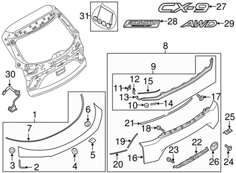 TK48 50 810C 13 Upper Molding 2016 2020 Mazda CX 9 Mazda Parts Factor