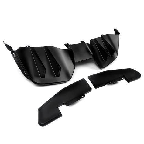 Matte Black Rtr Style Shark Fins Rear Diffuser For Ford Mustang Premium