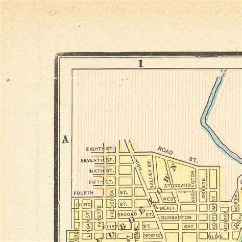 Old Map Of Washington City Plan Antique Fine Etsy