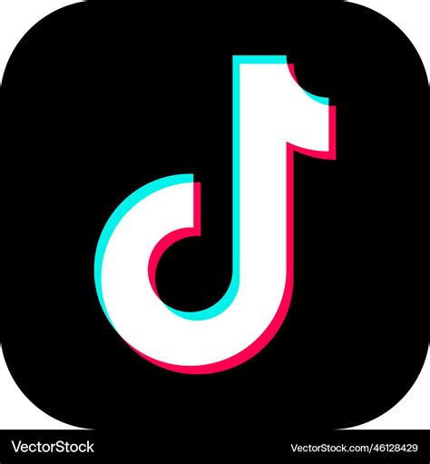 Tiktok Logo Realistic Social Media Icon Logotype Vector Image