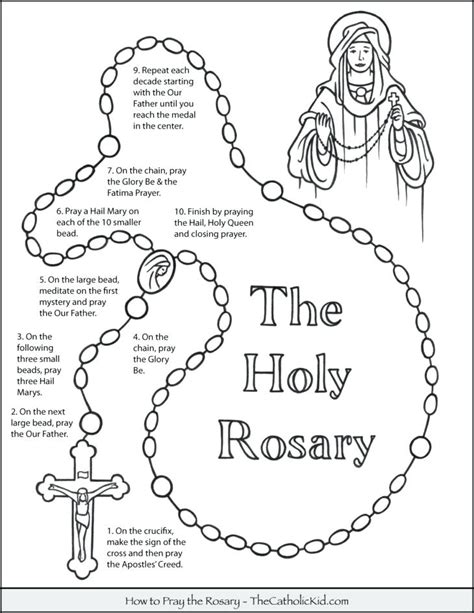 Rosary Beads Coloring Page at GetColorings.com | Free printable ...