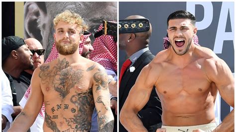 Jake Paul Tommy Fury Hit Their Marks Ahead Of Saudi Celebrity Boxing