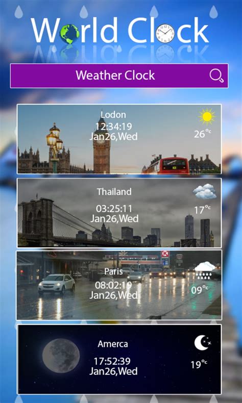 World clock widget and weather: Time of Countries for Android - Download