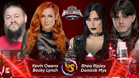 Wwe 2k24 Mixed Gender Tag Team Match Kevin Owens Becky Lynch Vs Dominik Mysterio Rhea