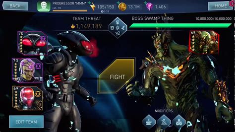 Rise Of Krypton Solo Raids HEROIC 1 T2 Black Manta Vs Boss Swamp