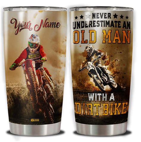 Amazon WAZONE Personalized Dirt Bike Coffee Tumbler With Lid