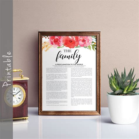 The Family A Proclamation to the World Printable LDS Art in 18 Sizes