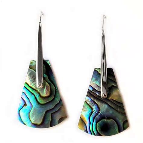 Sterling Silver Paua Shell Earrings Offerings Jewelry By Sajen