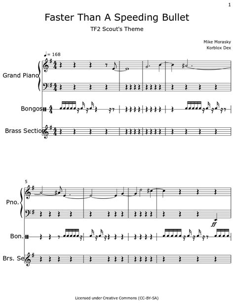 Faster Than A Speeding Bullet Sheet Music For Piano Bongos Brass