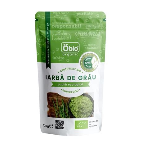 Iarba De Grau Pulbere Eco 125 G Obio Farmacia Tei Online