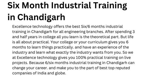 PPT Six Month Industrial Training In Chandigarh PowerPoint