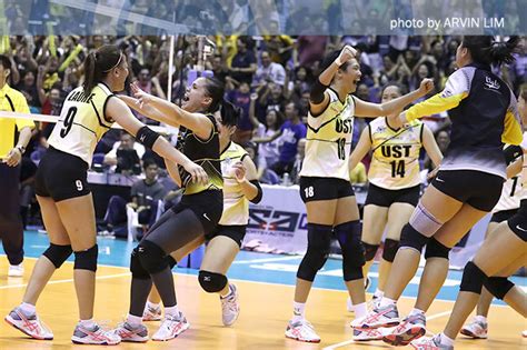 Uaap Volleyball Ust Shocks Nu To Lock Up Final 4 Spot Abs Cbn News