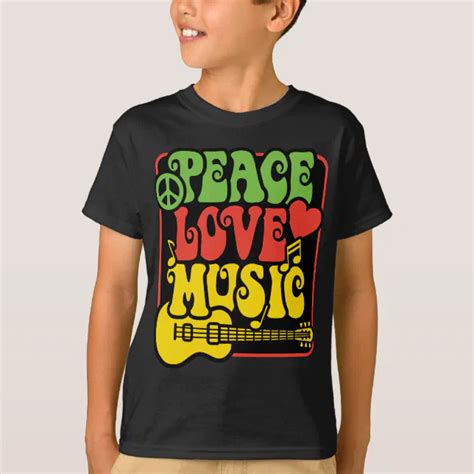 Rasta Peace Love Music T Shirt Zazzle