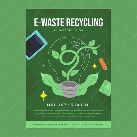 Premium Vector Hand Drawn E Waste Poster Template