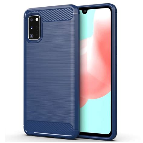 Carbon Case Elastyczne Etui Pokrowiec Samsung Galaxy A Niebieski