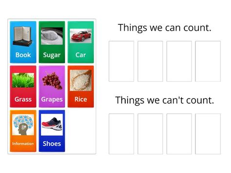 Countable And Uncountable Nouns Ordenar Por Grupo