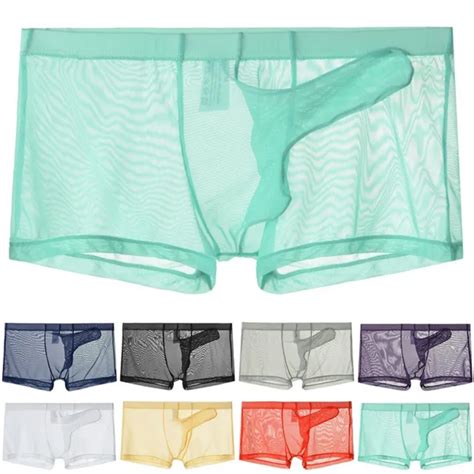 SLIPS BOXER EN Maille Transparente Sexy See Through Pour Hommes Design