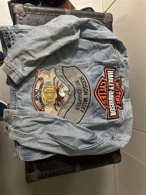 Harley Davidson Jeans Jacket Men Largevintage Gem