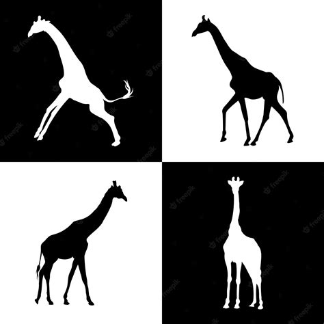 Premium Vector Giraffe Silhouette Vector Illustration Concept Design