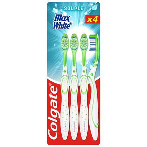 Brosse à Dents Max Wihte Souple COLGATE le lot de 4 brosses à dents à