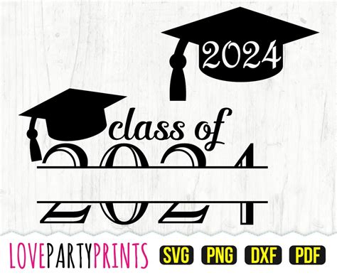 Class Of 2024 Svg Dxf Png Pdf Senior 2024 Svg Split Monogram Svg Personalized Monogram Svg