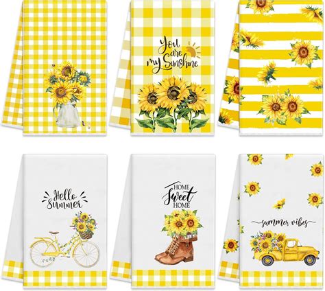 Amazon Lebsitey Sunflower Gnome Kitchen Towels Pack Hello