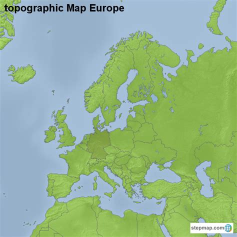 StepMap - topographic Map Europe - Landkarte für Europe