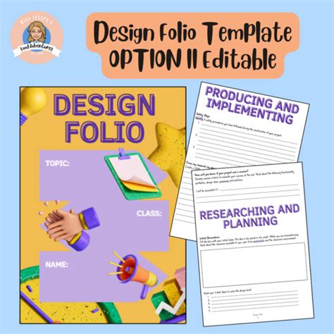 design folio template option ii editable teacher professional