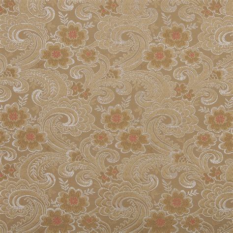 54 Wide D121 Gold White And Red Paisley Floral Brocade Upholstery