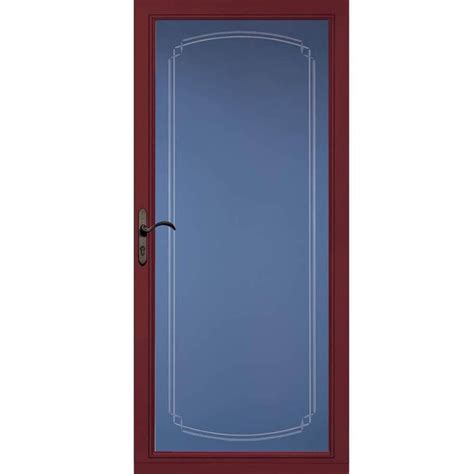 Pella Select 36 In X 81 In Cranberry Full View Aluminum Storm Door In Red 6000ab10254