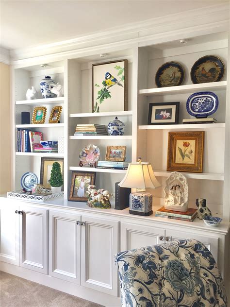 Southern Style Bookshelves In Blue And White